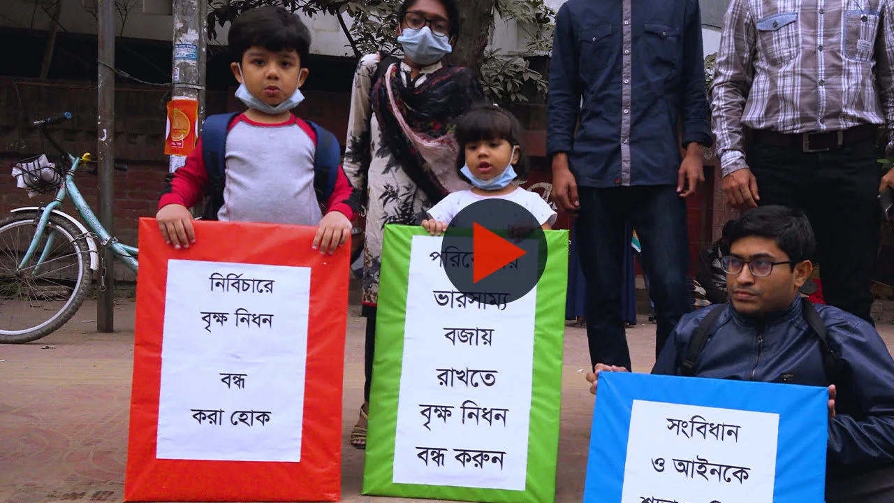 আইনের তোয়াক্কা না করে ধানমন্ডিতে সিটি কর্পোরেশনের অবাধ বৃক্ষ নিধন